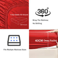 3 Piece 2000TC Microfibre 40cm Deep Pocket Fitted Sheet Set with Pillowcases - Red Queen