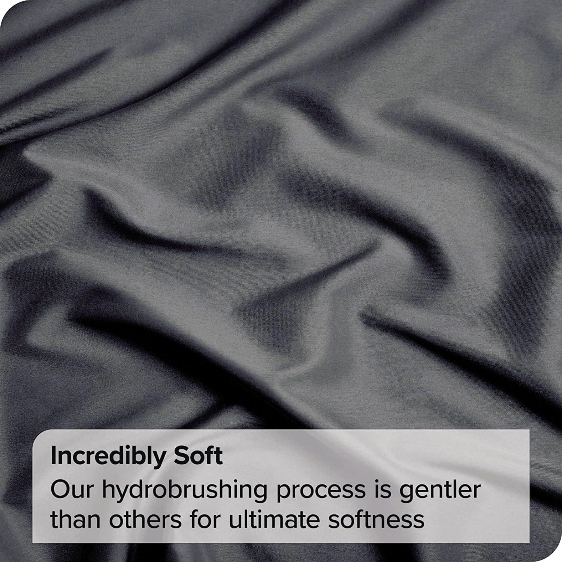 3 Piece 2000TC Microfibre 40cm Deep Pocket Fitted Sheet Set with Pillowcases - Dark Gray Queen
