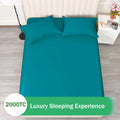 3 Piece 2000TC Microfibre 40cm Deep Pocket Fitted Sheet Set with Pillowcases - Biscay Blue Queen