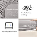 3 Piece 2000TC Microfibre 40cm Deep Pocket Fitted Sheet Set with Pillowcases - Silver Gray Queen