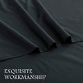 2000TC Microfibre Deep Pocket Bed Sheet Set - 4 Piece, Black, Queen