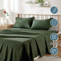 2000TC Microfibre Deep Pocket Bed Sheet Set - 4 Piece, Olive Green, Queen