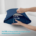 2000TC Microfibre Deep Pocket Bed Sheet Set - 4 Piece, Navy, Queen