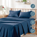 2000TC Microfibre Deep Pocket Bed Sheet Set - 4 Piece, Navy, Queen