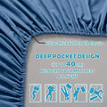 Hotel Quality 1 Piece Ocean Microfiber 40cm Deep Pocket Fitted Sheet - Queen