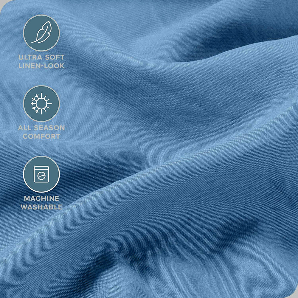 Hotel Quality 1 Piece Ocean Microfiber 40cm Deep Pocket Fitted Sheet - Queen