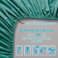 Hotel Quality 1 Piece Biscay Blue Microfiber 40cm Deep Pocket Fitted Sheet - Queen