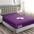Hotel Quality 1 Piece Purple Microfiber 40cm Deep Pocket Fitted Sheet - Queen
