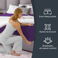 Hotel Quality 1 Piece Purple Microfiber 40cm Deep Pocket Fitted Sheet - Queen