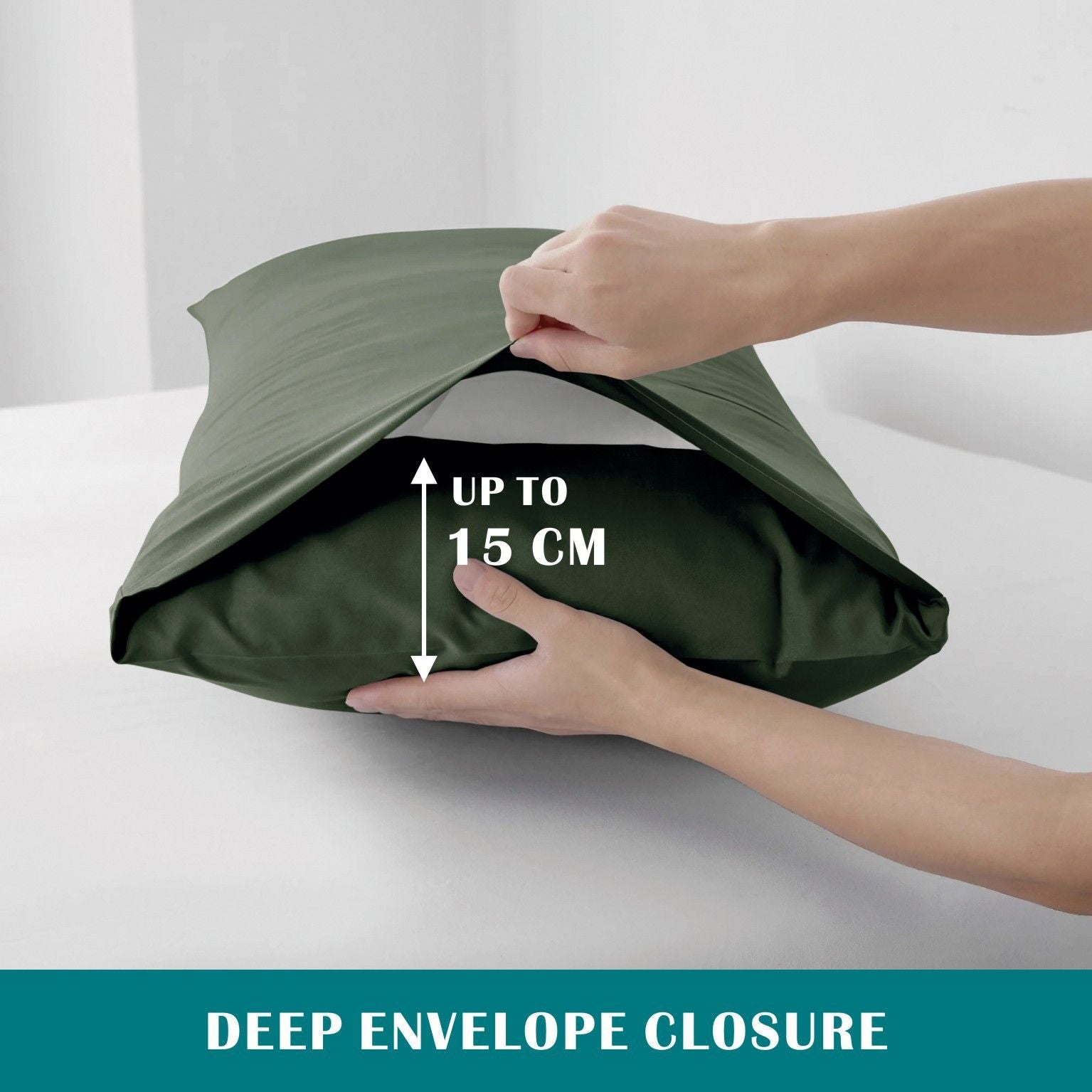 2000TC Microfibre Zipper Quilt Cover Set - 2 Piece, Olive Green, Single