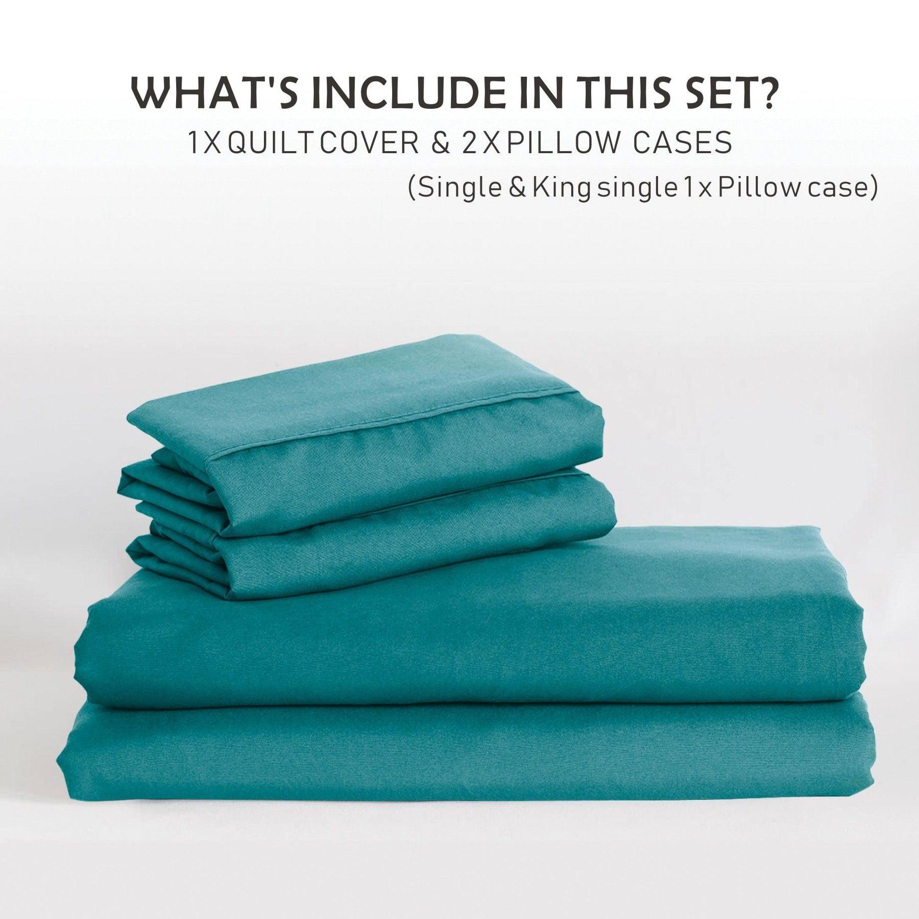 2000TC Microfibre Zipper Quilt Cover Set - 2 Piece, Biscay Blue, Single