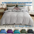 2000TC Microfibre Zipper Quilt Cover Set - 2 Piece, Silver Gray, Single