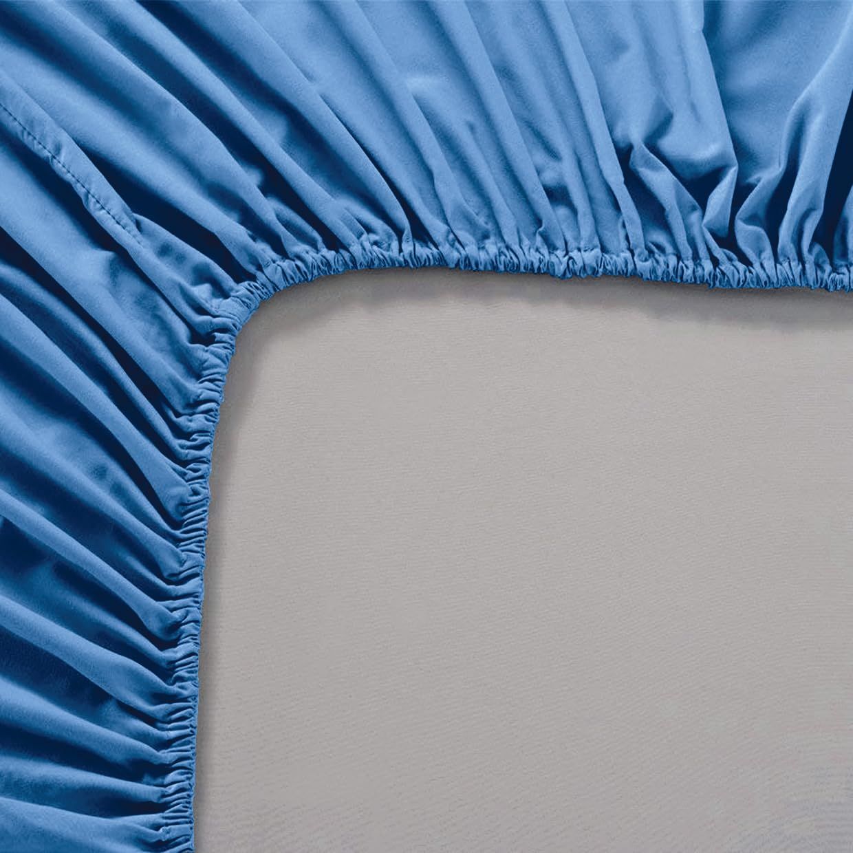 2 Piece 2000TC Microfibre 40cm Deep Pocket Fitted Sheet Set with Pillowcase - Ocean Single