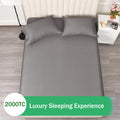 2 Piece 2000TC Microfibre 40cm Deep Pocket Fitted Sheet Set with Pillowcase - Grey Single