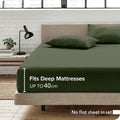 2 Piece 2000TC Microfibre 40cm Deep Pocket Fitted Sheet Set with Pillowcase - Olive Green Single