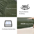 2 Piece 2000TC Microfibre 40cm Deep Pocket Fitted Sheet Set with Pillowcase - Olive Green Single