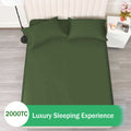 2 Piece 2000TC Microfibre 40cm Deep Pocket Fitted Sheet Set with Pillowcase - Olive Green Single
