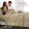 2000TC Microfibre Deep Pocket Bed Sheet Set - 3 Piece, Camel Beige, Single