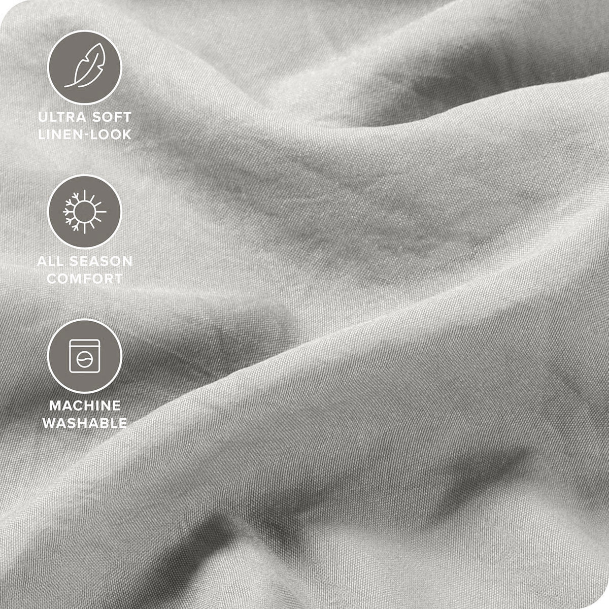 Hotel Quality 1 Piece Silver Gray Microfiber 40cm Deep Pocket Fitted Sheet - Single