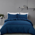 2000TC Microfibre Zipper Quilt Cover Set - 3 Piece, Navy, Super King