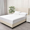 3 Piece 2000TC Microfibre 40cm Deep Pocket Fitted Sheet Set with Pillowcases - White Super King