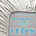3 Piece 2000TC Microfibre 40cm Deep Pocket Fitted Sheet Set with Pillowcases - Raw White Super King