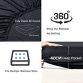 3 Piece 2000TC Microfibre 40cm Deep Pocket Fitted Sheet Set with Pillowcases - Black Super King