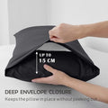 3 Piece 2000TC Microfibre 40cm Deep Pocket Fitted Sheet Set with Pillowcases - Black Super King