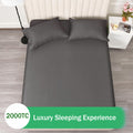 3 Piece 2000TC Microfibre 40cm Deep Pocket Fitted Sheet Set with Pillowcases - Dark Gray Super King