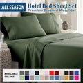2000TC Microfibre Deep Pocket Bed Sheet Set - 4 Piece, Olive Green, Super King