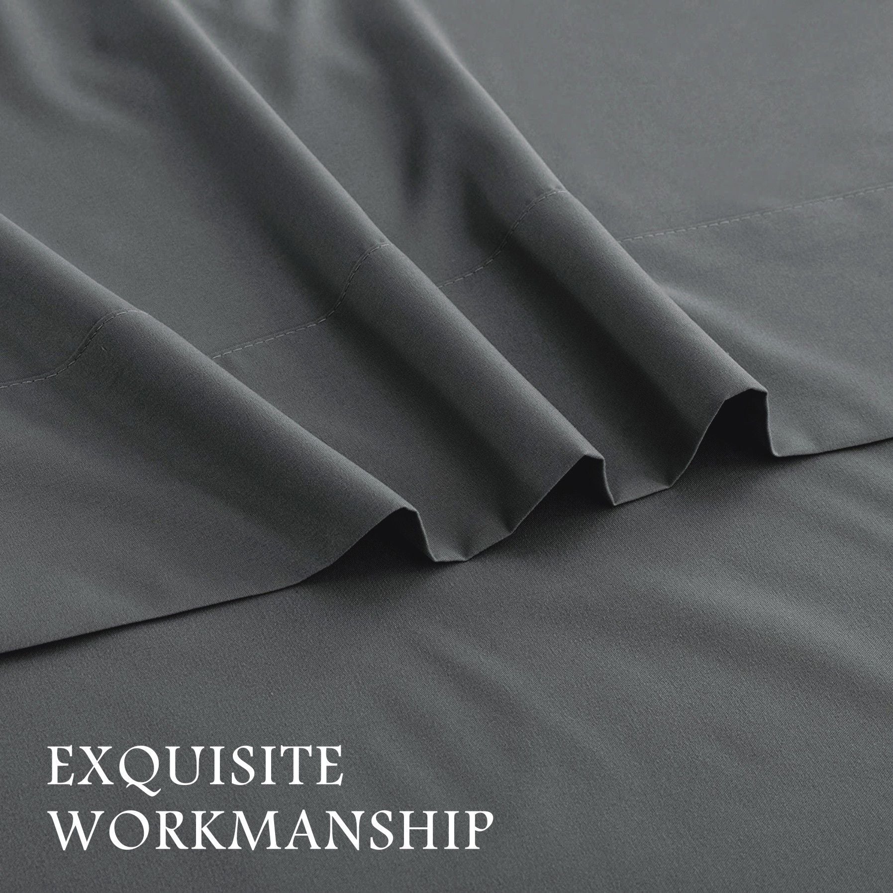 2000TC Microfibre Deep Pocket Bed Sheet Set - 4 Piece, Dark Gray, Super King