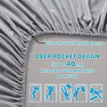 2000TC Microfibre Deep Pocket Bed Sheet Set - 4 Piece, Silver Gray, Super King