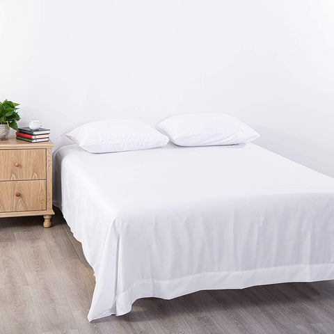 Elegant Comfort 1 Piece White 2000 Thread Count Microfiber Flat Sheet - Super King