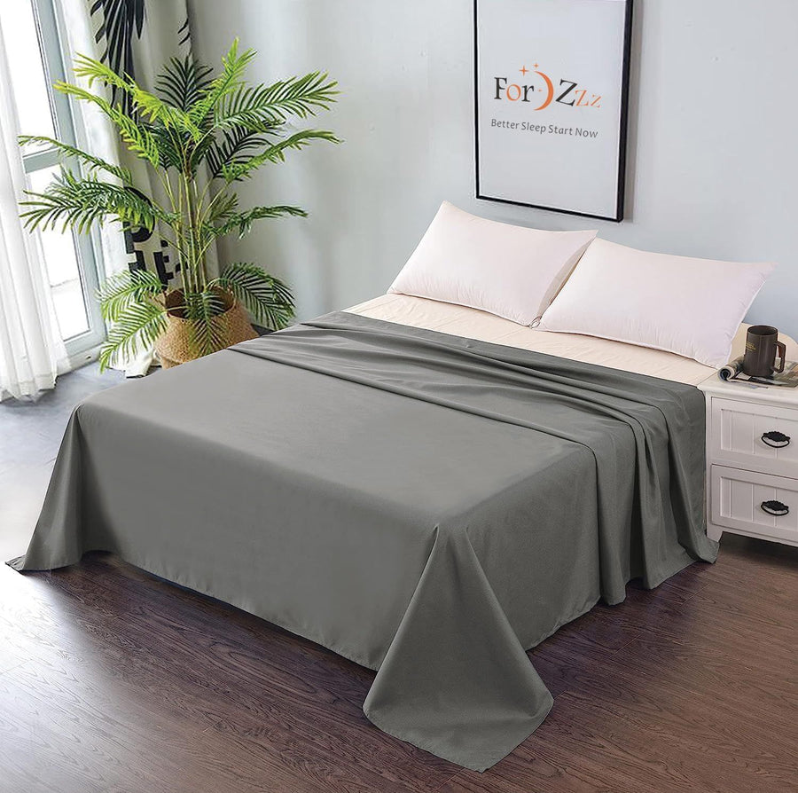 Elegant Comfort 1 Piece Grey 2000 Thread Count Microfiber Flat Sheet - Super King