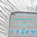 Hotel Quality 1 Piece White Microfiber 40cm Deep Pocket Fitted Sheet - Super King
