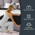 Hotel Quality 1 Piece Black Microfiber 40cm Deep Pocket Fitted Sheet - Super King