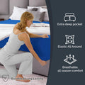 Hotel Quality 1 Piece Royal Blue Microfiber 40cm Deep Pocket Fitted Sheet - Super King