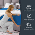 Hotel Quality 1 Piece Ocean Microfiber 40cm Deep Pocket Fitted Sheet - Super King