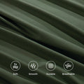 Hotel Quality 1 Piece Olive Green Microfiber 40cm Deep Pocket Fitted Sheet - Super King