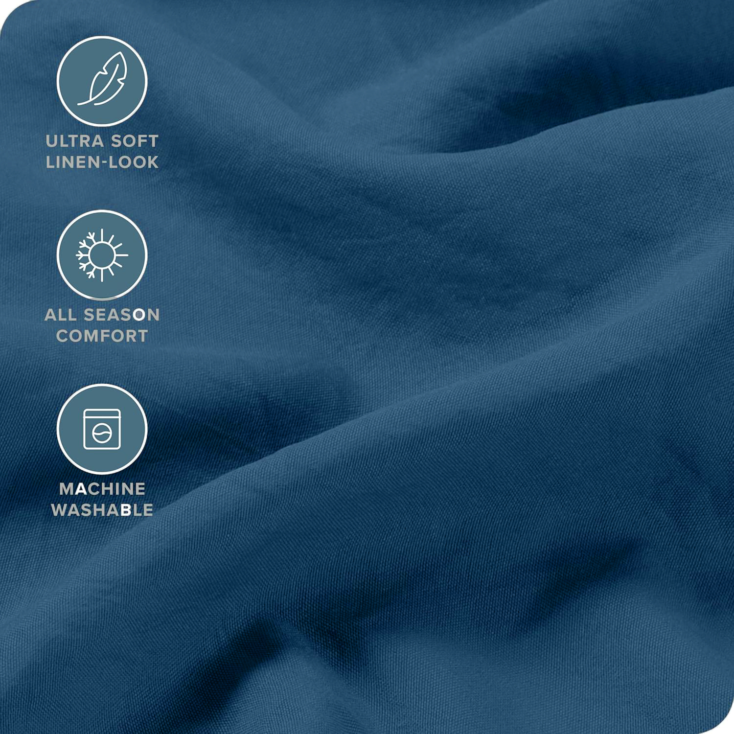 Hotel Quality 1 Piece Navy Microfiber 40cm Deep Pocket Fitted Sheet - Super King