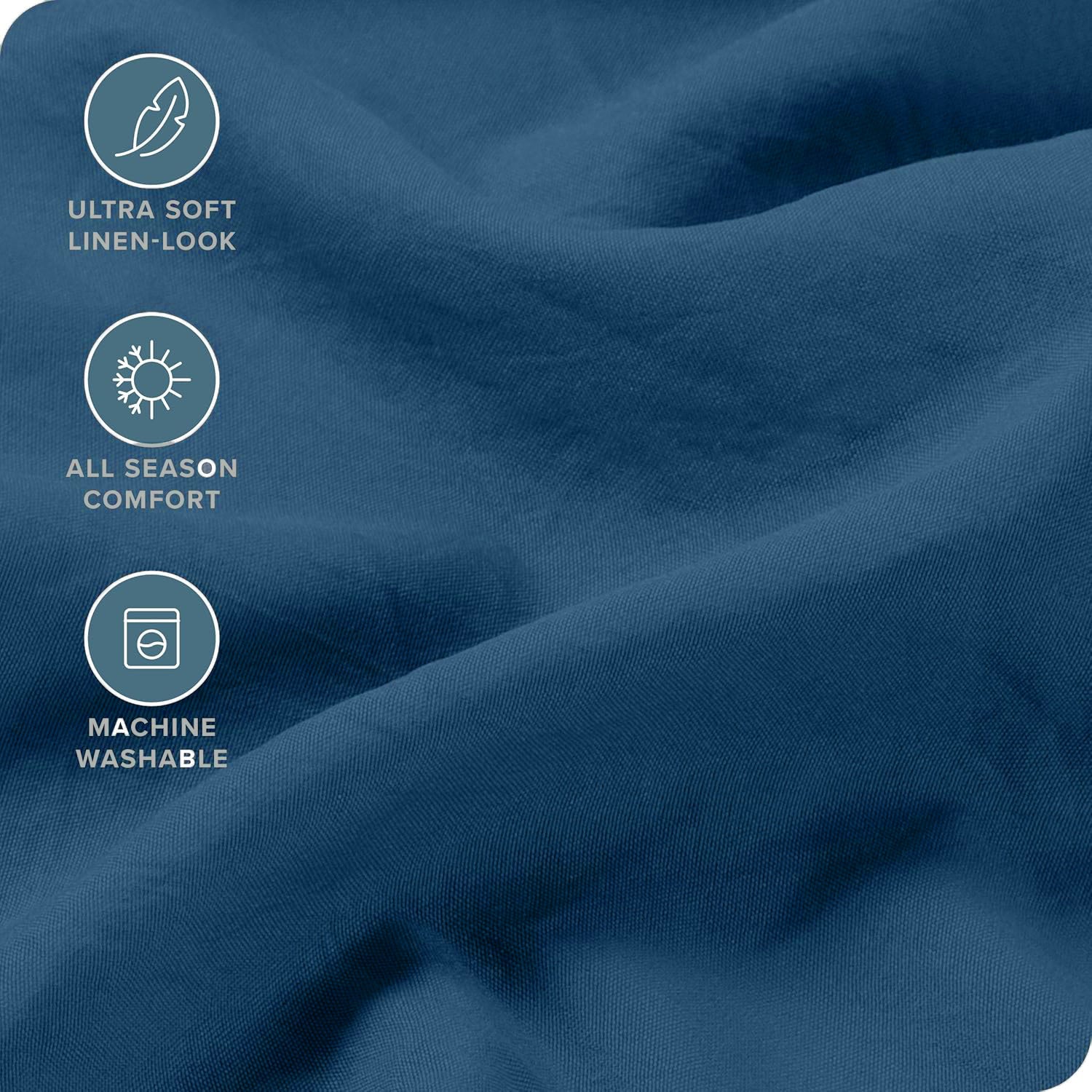 Hotel Quality 1 Piece Navy Microfiber 40cm Deep Pocket Fitted Sheet - Super King