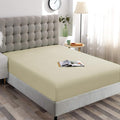 Hotel Quality 1 Piece Cream White Microfiber 40cm Deep Pocket Fitted Sheet - Super King