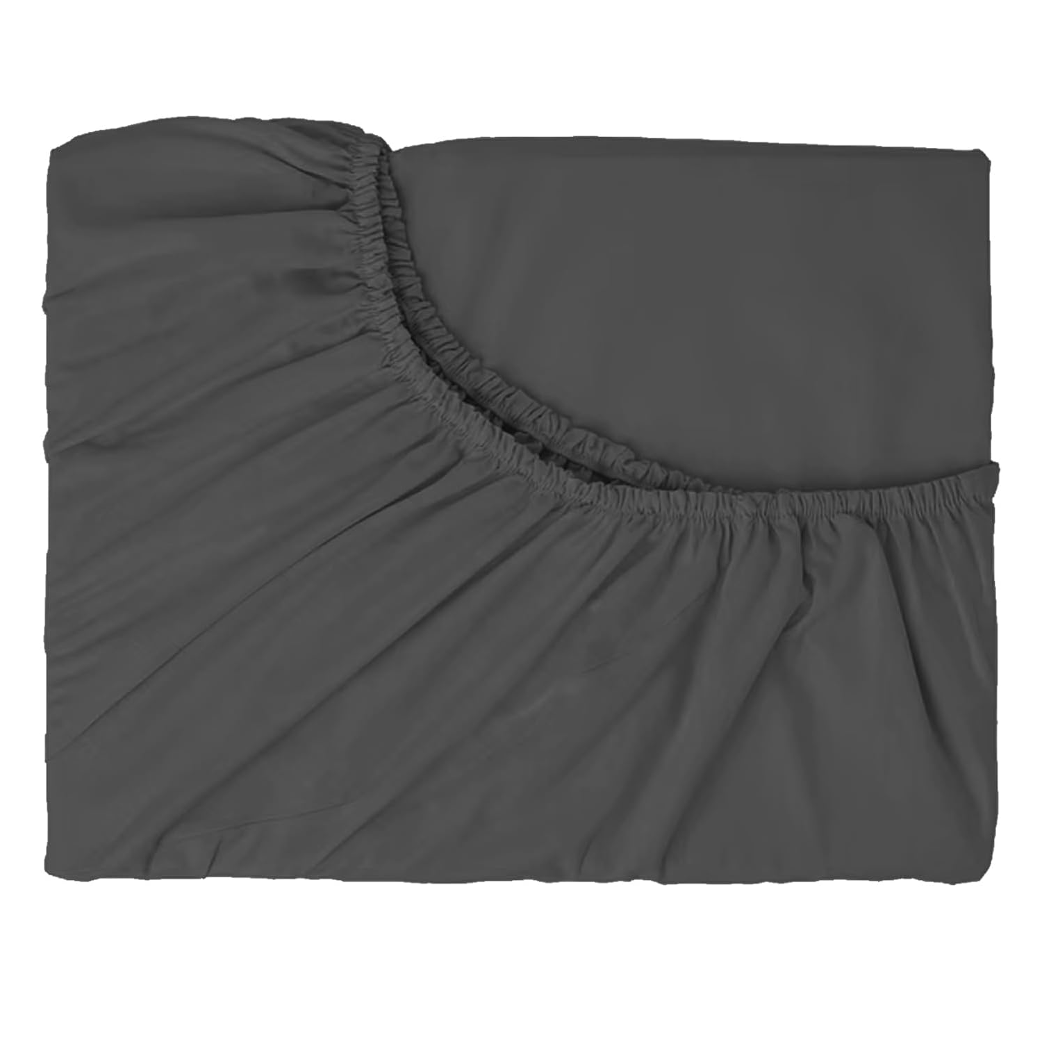 Hotel Quality 1 Piece Dark Gray Microfiber 40cm Deep Pocket Fitted Sheet - Super King