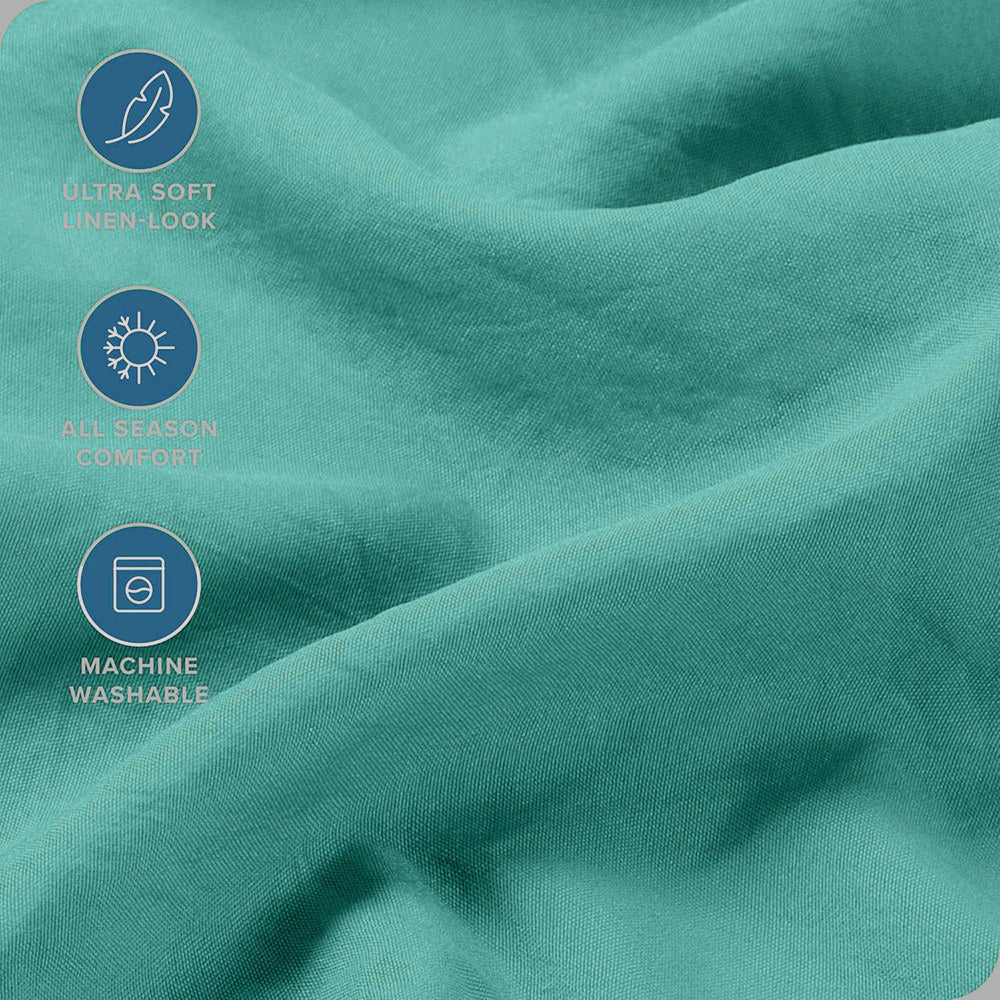 Hotel Quality 1 Piece Biscay Blue Microfiber 40cm Deep Pocket Fitted Sheet - Super King