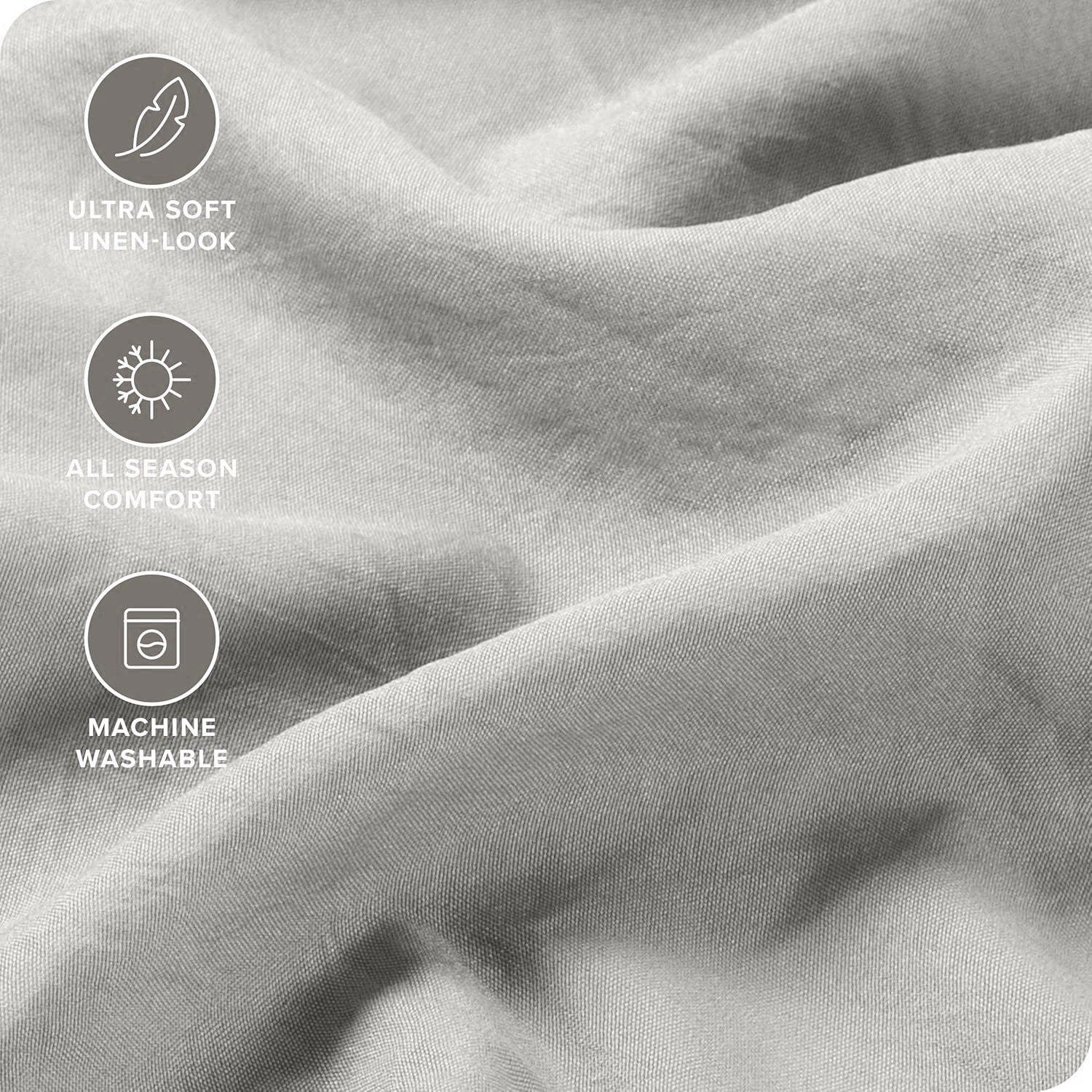 Hotel Quality 1 Piece Silver Gray Microfiber 40cm Deep Pocket Fitted Sheet - Super King