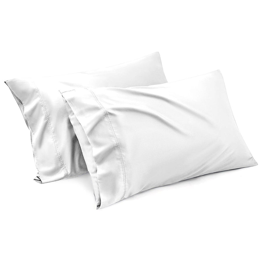 Premium 1000TC Microfiber Standard Pillowcases – White 2 Pack, Envelope Closure 48 x 74cm