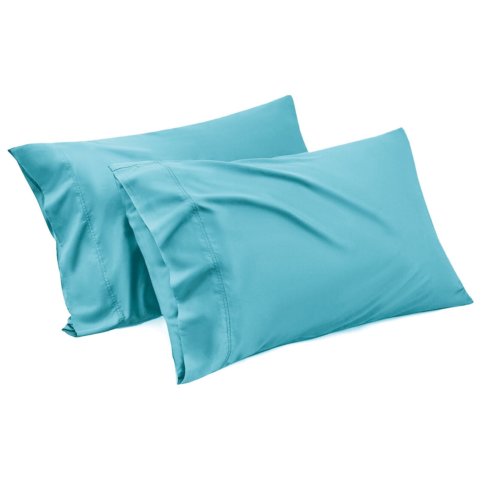 Premium 1000TC Microfiber Standard Pillowcases – Ice Blue 2 Pack, Envelope Closure 48 x 74cm