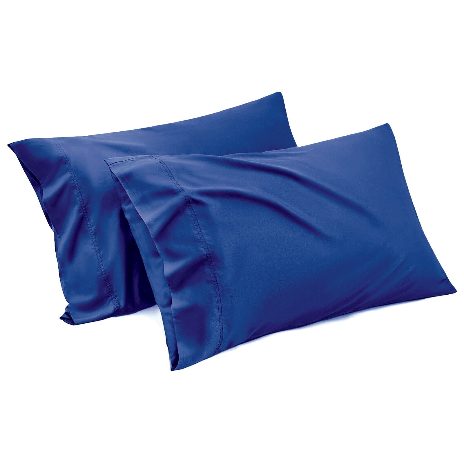 Premium 1000TC Microfiber Standard Pillowcases – Navy 2 Pack, Envelope Closure 48 x 74cm
