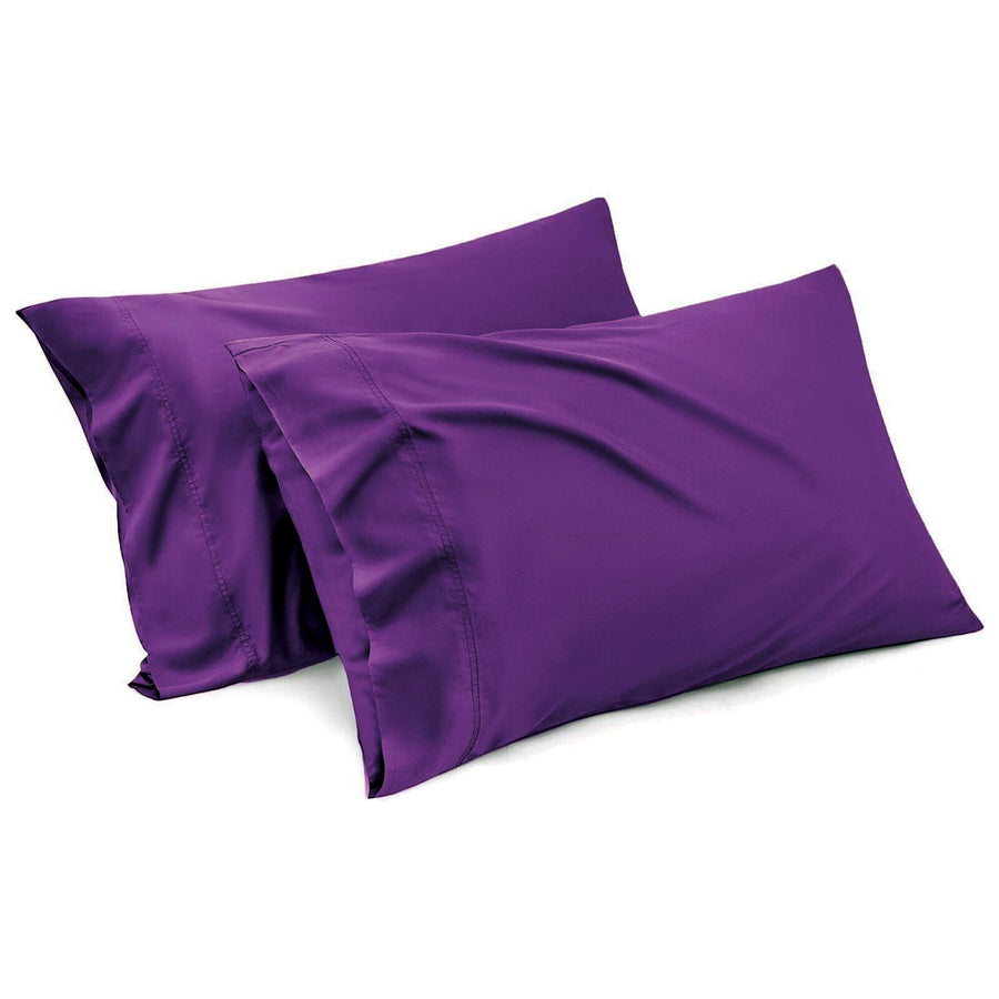 Premium 1000TC Microfiber Standard Pillowcases – Purple 2 Pack, Envelope Closure 48 x 74cm