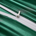 3 Piece Satin Quilt Cover Set with Pillowcases - Green Double
